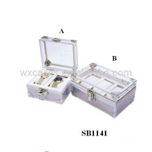 hot sell aluminum watch display case for 2 watches